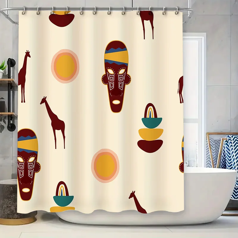 

Занавески для душа в африканском стиле с рисунком жирафа, современный декор для ванной комнаты для украшения дома