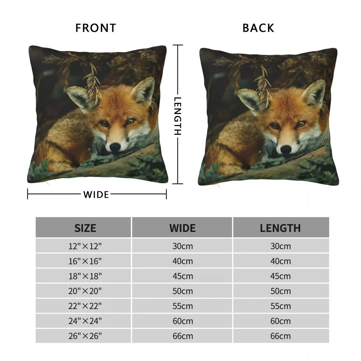 Red Fox Curled Up Forest Pillowcase Polyester Linen Velvet Creative Zip Decor Throw Pillow Case Home Cushion Cover