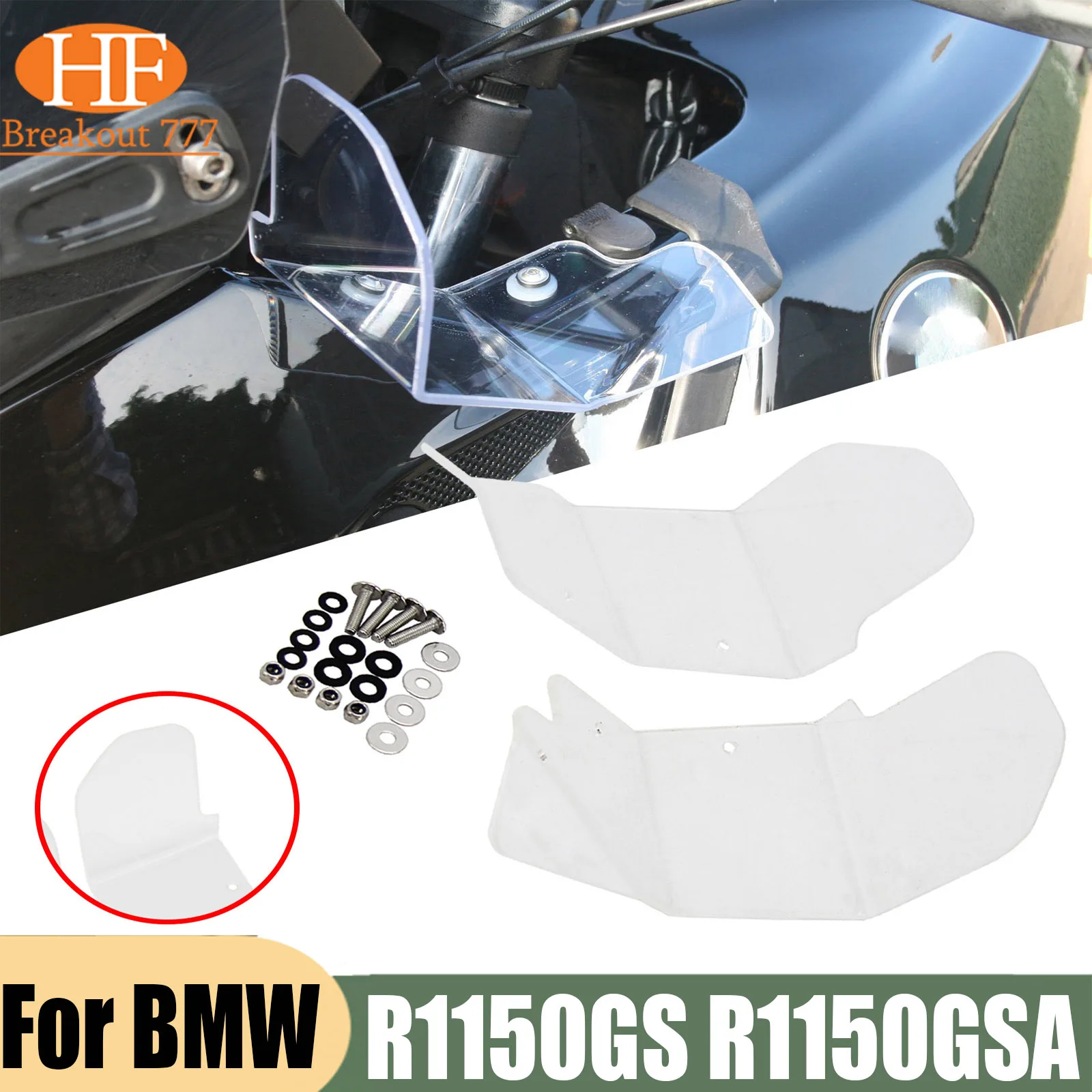 For BMW R1150GS R1150GSA Side Windshield Clear Windscreen Wind Deflector Screen