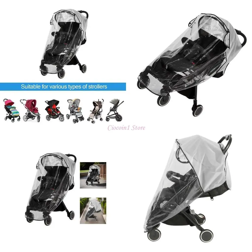 Y1UB BABY COLLOLLERS RAIN COPER PROTECTOR CLEAR WATER SHIELD Easy Open для колясок защищает от ветра и пыли
