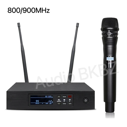 Imagen 2 del producto QLXD-KSM8-Black 800MHz/900MHz Metal alta calidad UHF micrófono inalámbrico profesional puesta en escena fiesta en casa canto