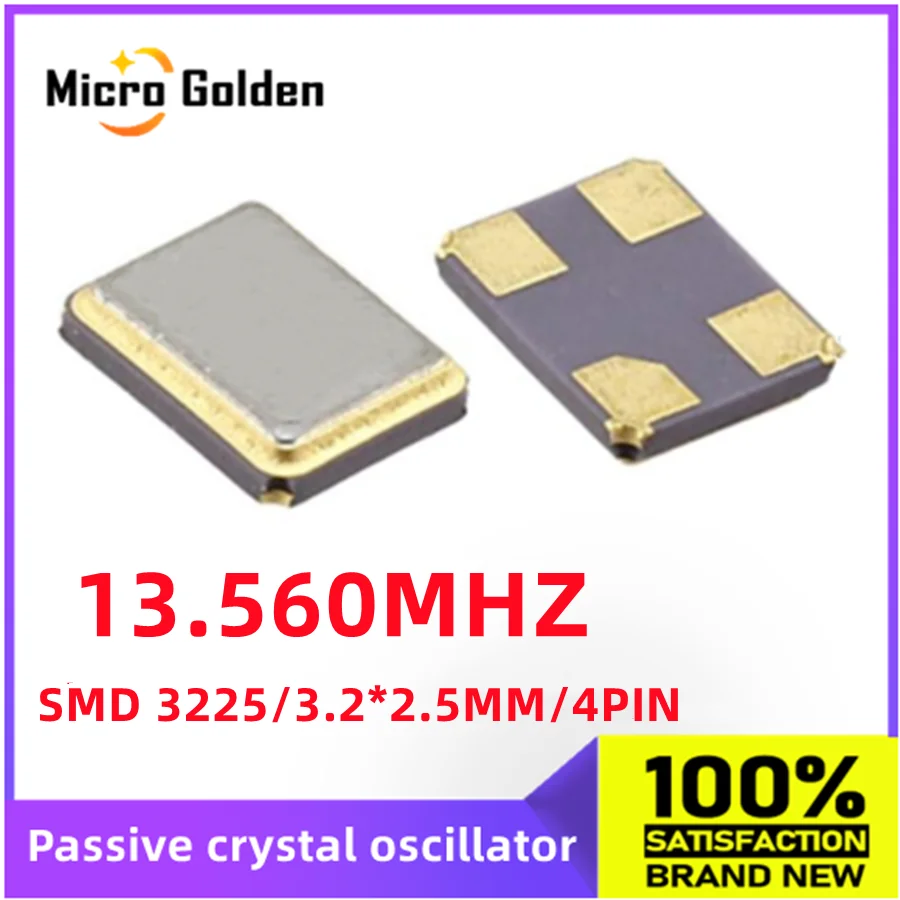 (10pcs) 13.56M 13.56MHZ 13.560MHZ 3225 3.2*2.5mm SMD Passive Crystal Oscillator 4pin Quartz Resonator Crystal 3.2X2.5MM 13.560M