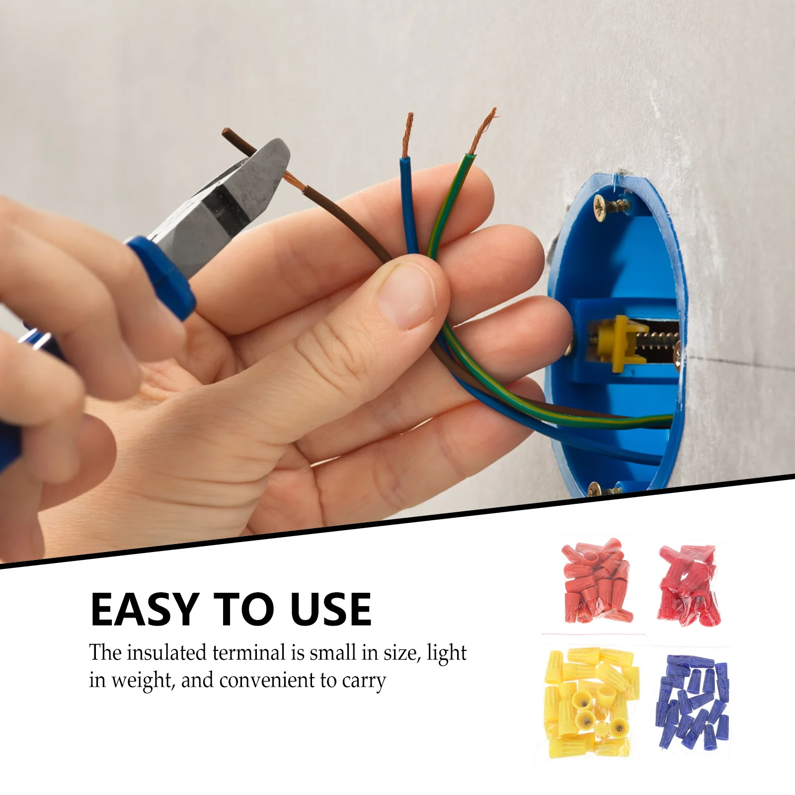 

70pcs Waterproof Wire Connector Insulated Terminal Cap Cable Crimp Electrical Household Wiring Reusable Flame Retardant