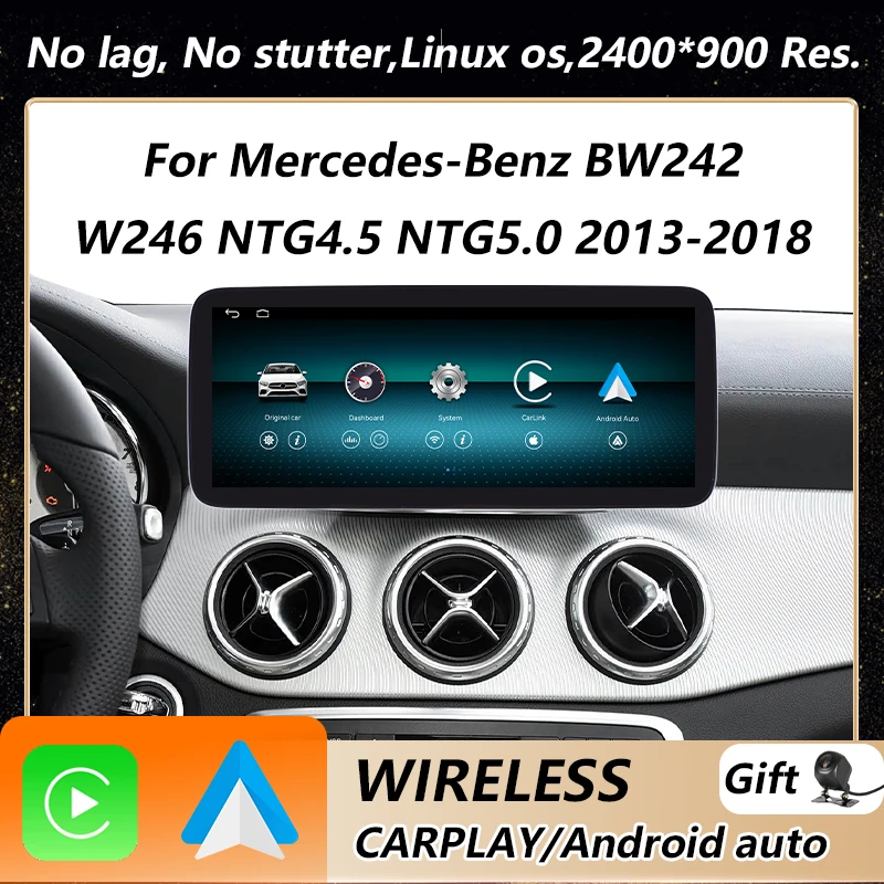 

Мультимедийный проигрыватель для Mercedes-Benz BW242 W246 NTG4.5 5.0 2013-2018, беспроводной Carplay, Android Auto, навигация, сенсорный экран, Bluetooth