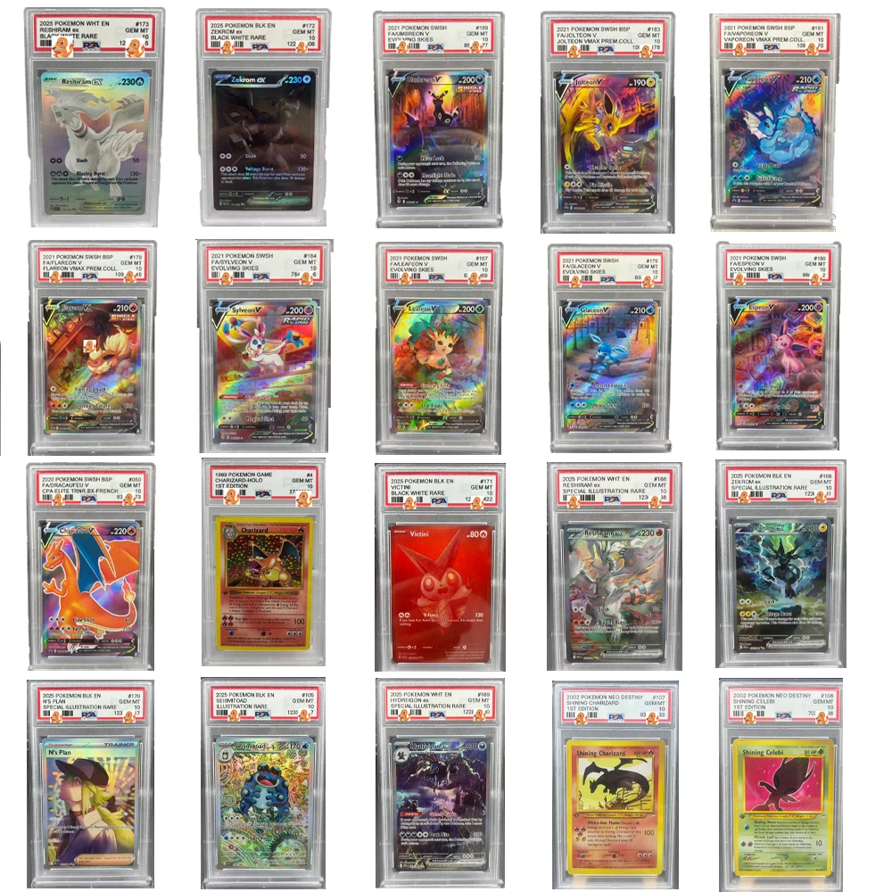 لتقوم بها بنفسك 1 قطعة البوكيمون PTCG PSA Jolteon Zekrom ex Shining Celebi التحكم الذاتي جمع التوقيع التداول بطاقة فلاش أنيمي الكرتون هدية #1