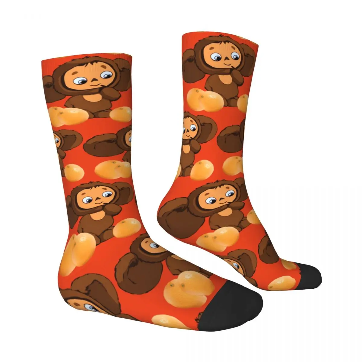 Cheburashka Canvas Logo Socks Spring Stockings Retro Couple Breathable Socks Design Running Sports Anti Bacterial Socks