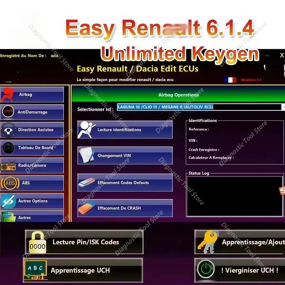 

Программатор ЭБУ Renault Easy Ren/ault6.1.4Software2025UCH Cleaner, работает с OBDLink Renolink, для сброса ошибок, очистки подушек безопасности, карт и ключей.