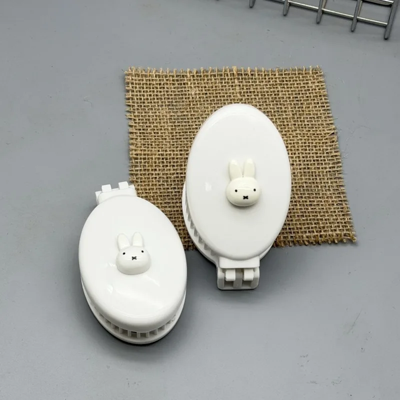 Simple Miffy Rabbit Sweet Cute Creative Cartoon Pattern Peripheral Fashionable Small Portable Folding Mirror Massage Airbag Comb view 3