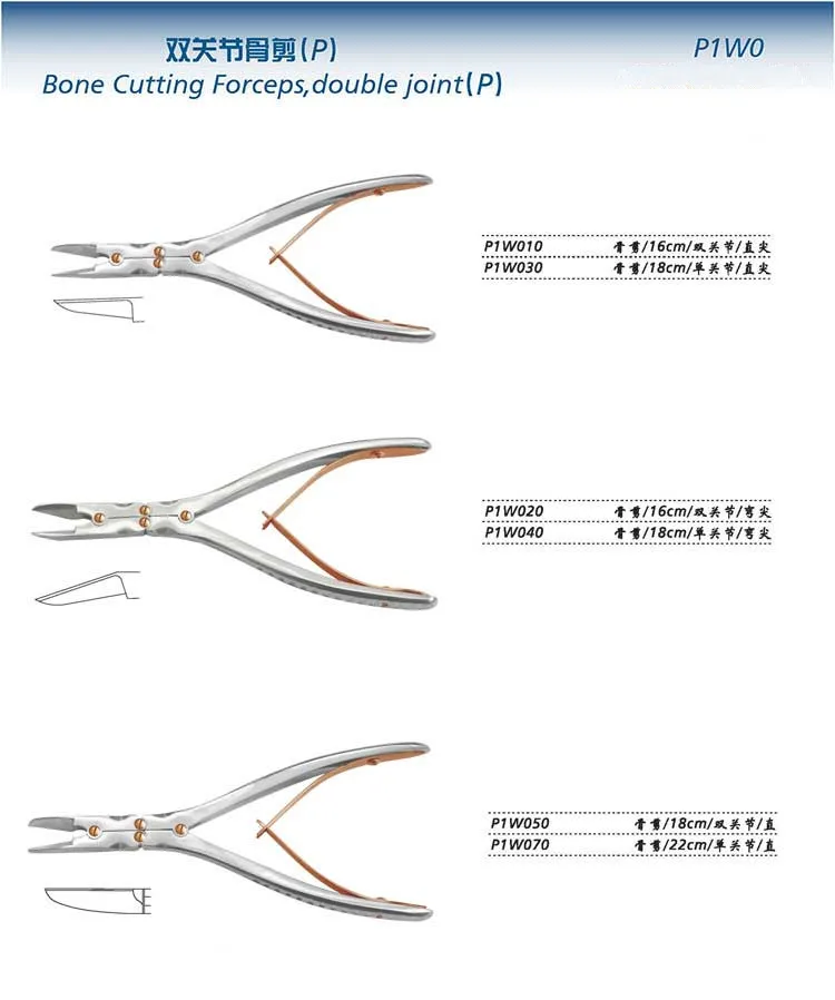 JZ small animal Orthopedic instrument medical bone scissors double joint cutter biting forceps curved straight tip bone biter