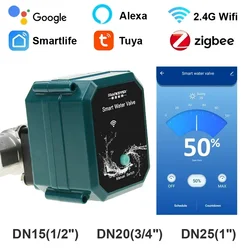Tuya Wifi Intelligent Water Ball Valve Shut off Rate0% To 100% Zigbee Garden Smart Faucet Automation Controller Leakage Sensor