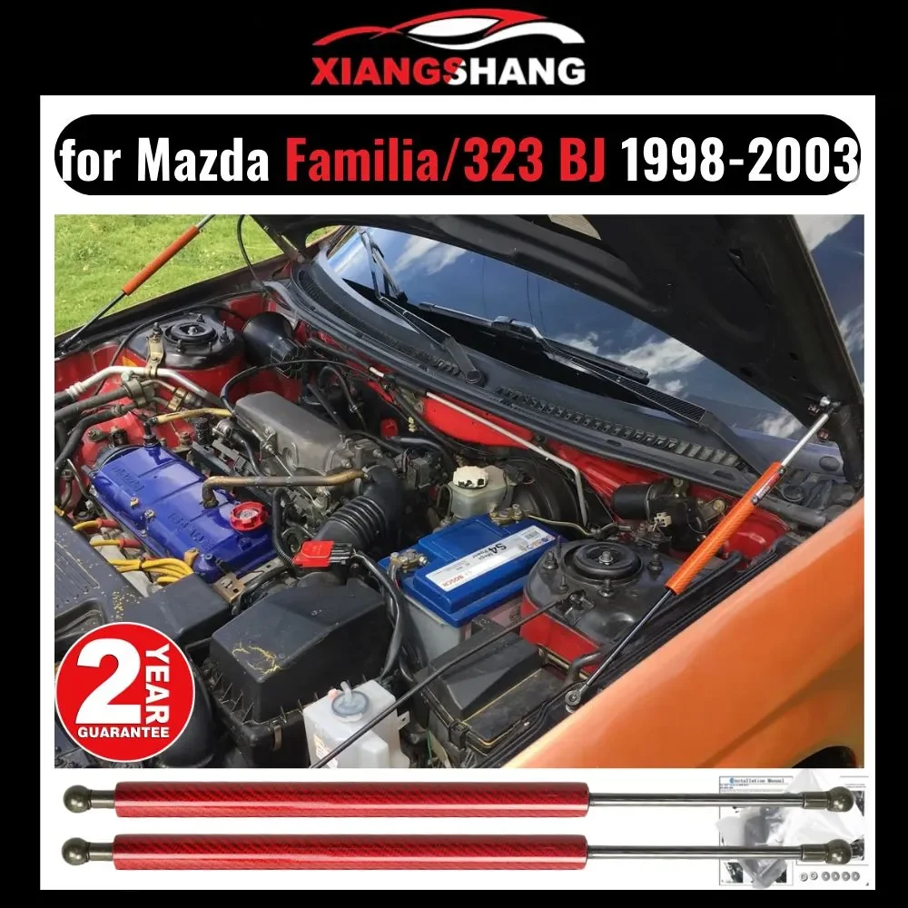 

for 1998-2004 Mazda FAMILIA BJFW Front Bonnet Hood Modify Gas Struts Carbon Fiber Spring Damper Lift Support Absorber