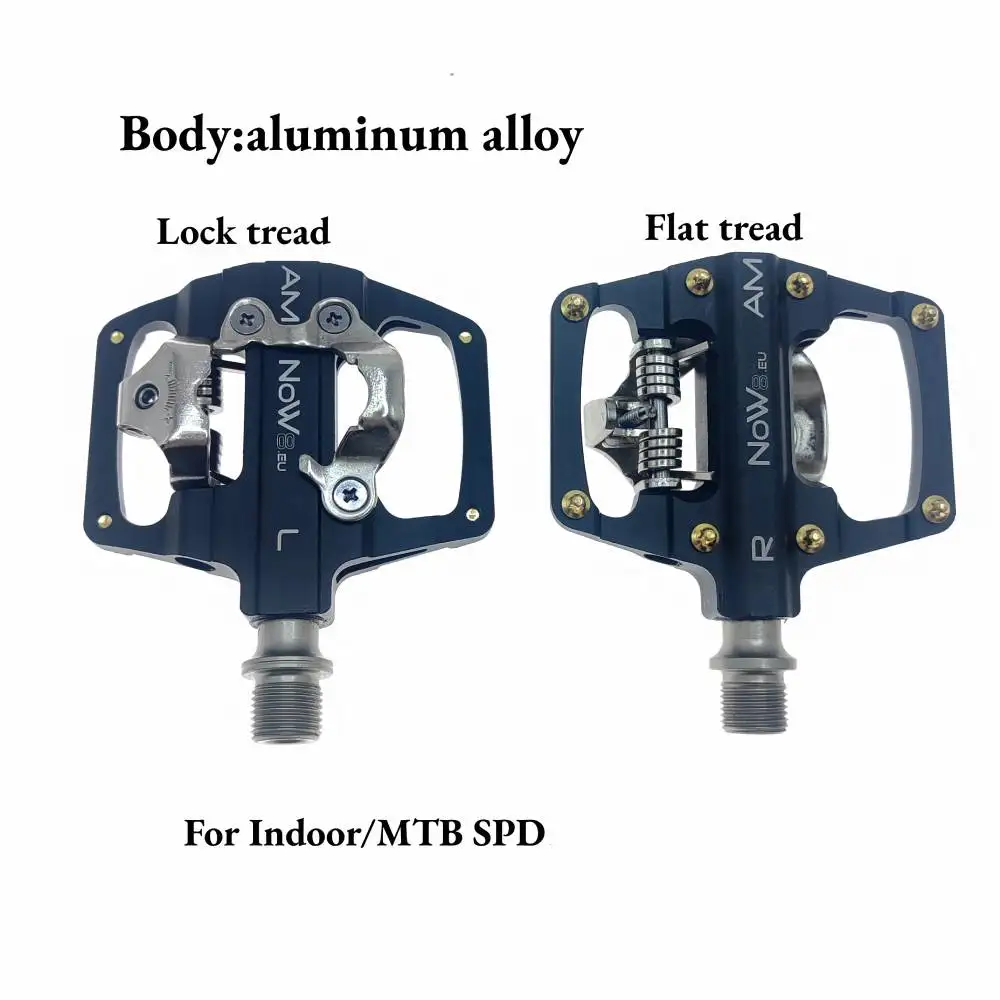 Neueste Fahrrad-Spinnpedale SPD Dual Flat/Lock Pedals passend für SPD 9/16 Aluminiumlegierung MTB Cleat Pedal Teile – Detail 4