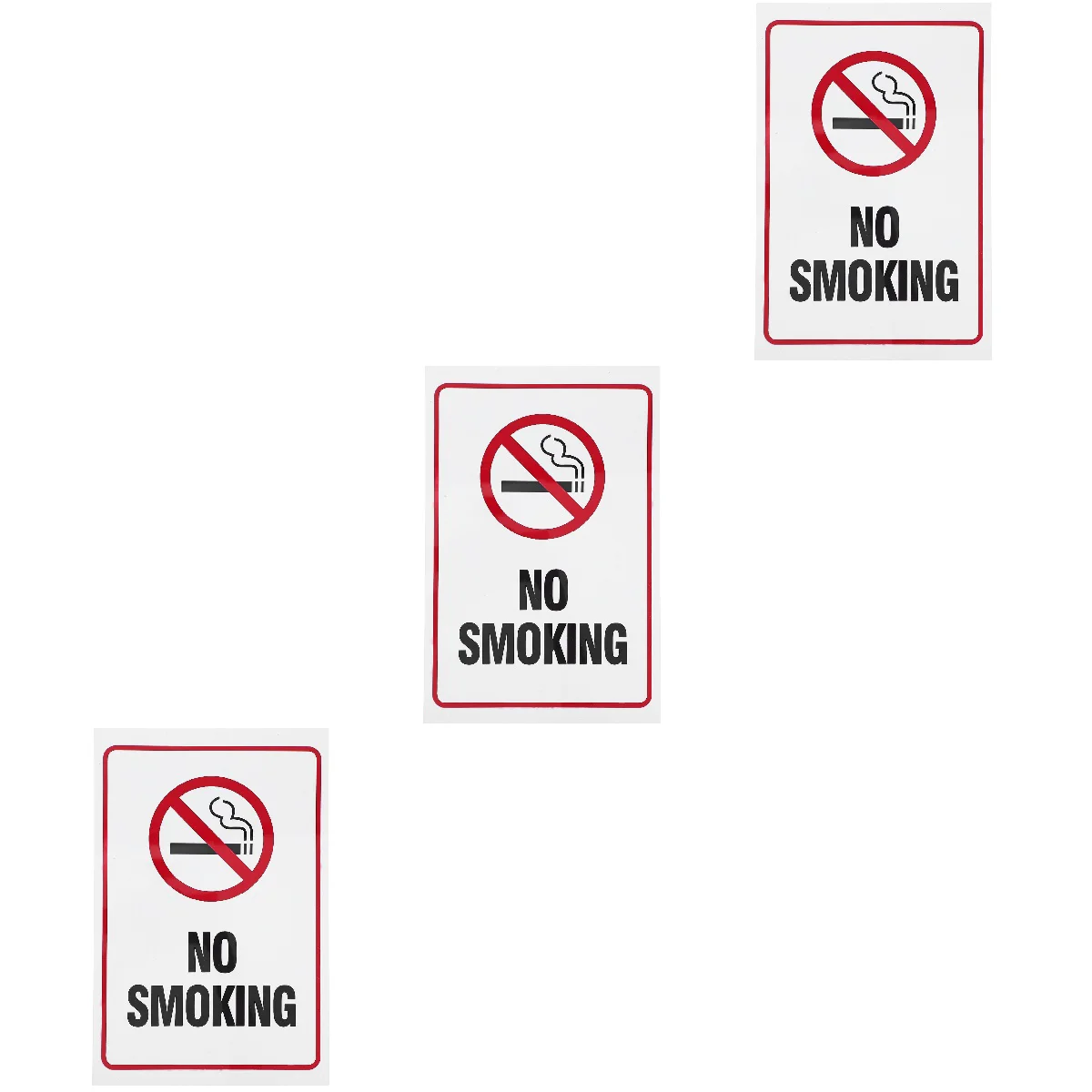 3 Pieces No Smoking Warning Sign Smoke Free Signs Placard Caution for Home Outdoor