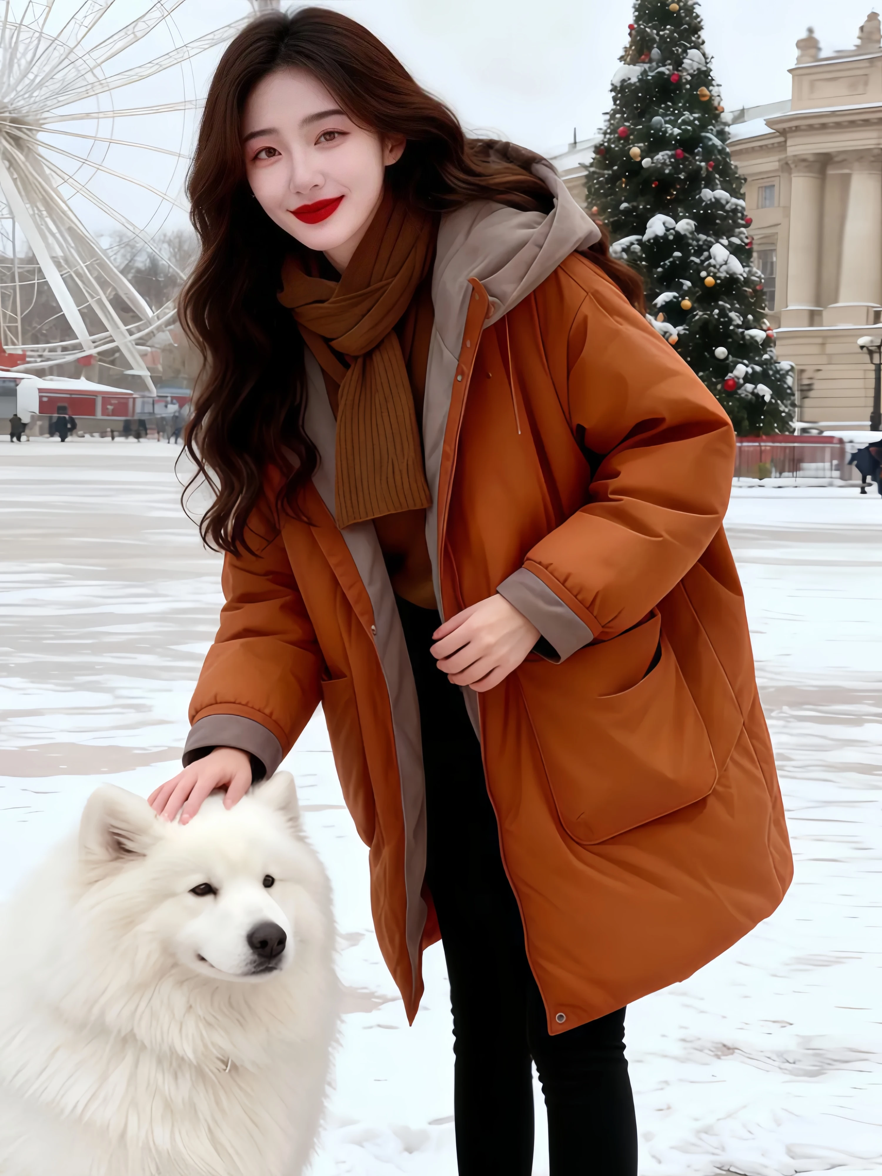 Double-Sided Wear Thickened Cotton Jacket Women's Style Winter Warm Loose Fit Coat Korean Version Commute Pocket Element
