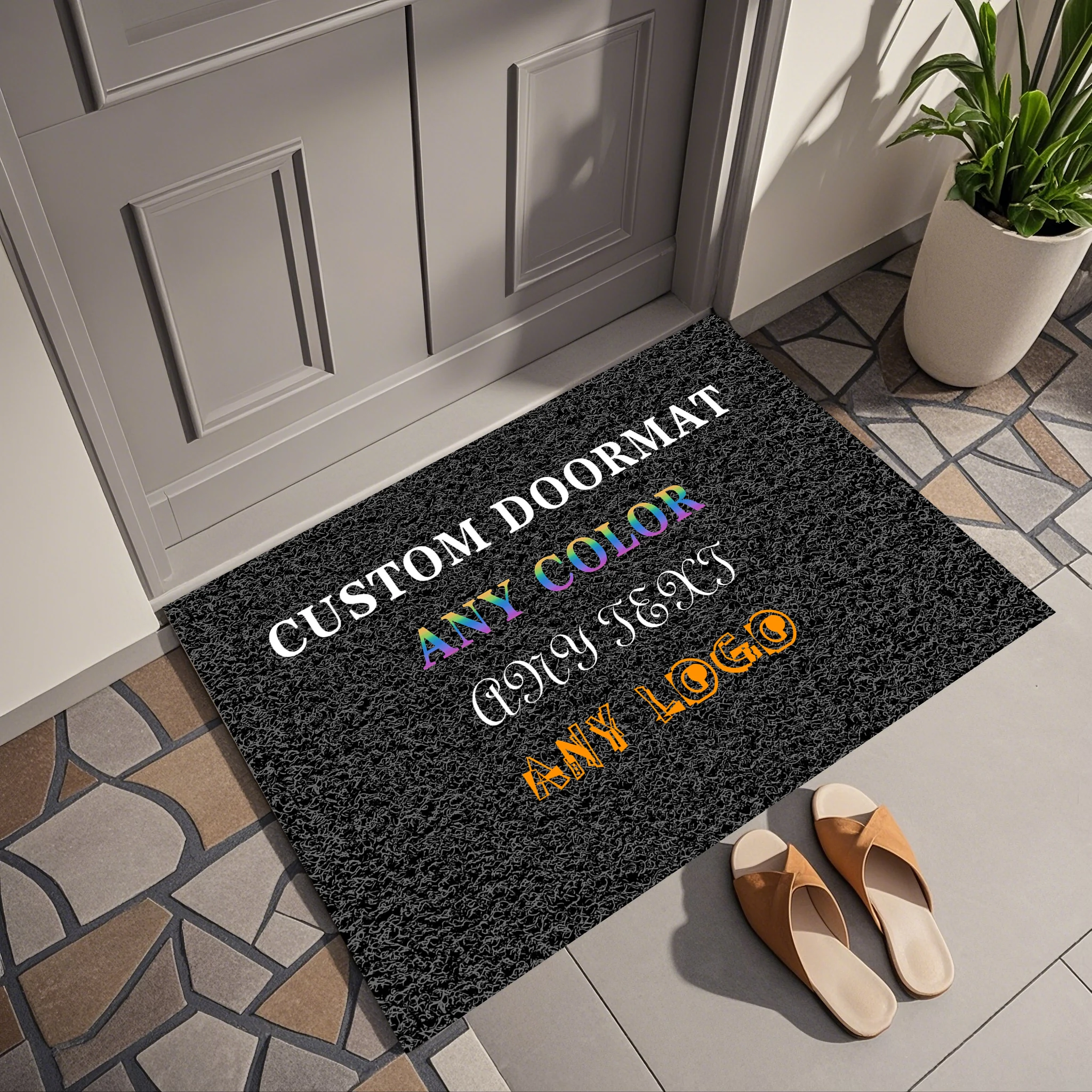 Custom Entrance Mat Home Entryway Sole Cleaning Dust Removal Carpet Any Color Photo Logo Personalized Doormat Anti-slip Rug 8mm