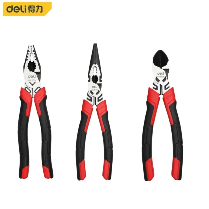 

Deli 6/7/8'' Electricians Pliers Set Cable Cutting Crimping Tool Wire Cutter Diagonal Long Nose Pliers Multifunction Repair Tool