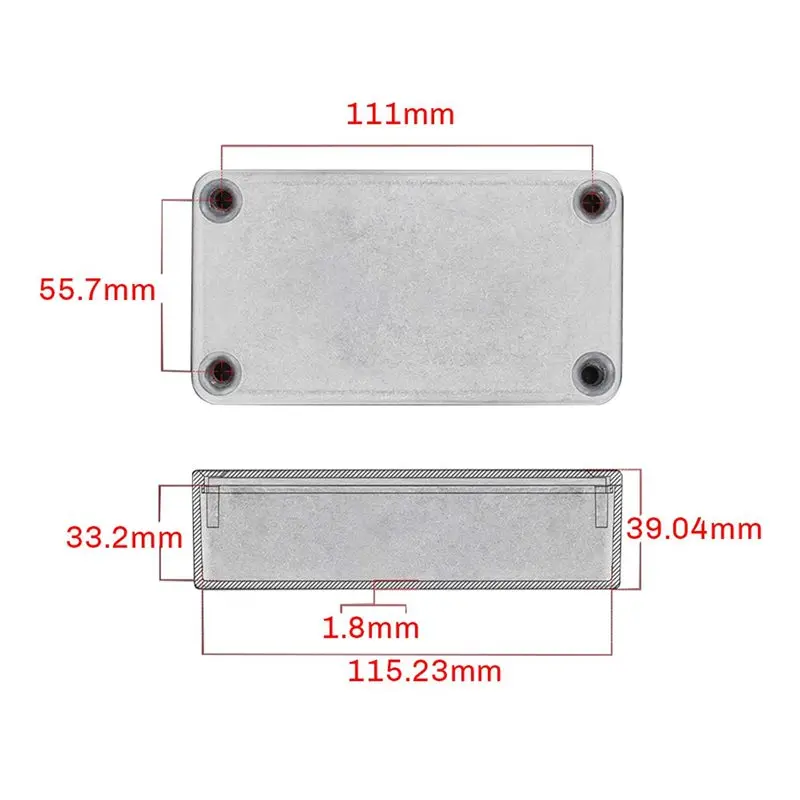 A74K 12PCS 125B/1590N1 Aluminum Guitar Effect Pedal Enclosure, Metal Stomp Box Enclosure Unfinished 122x66x39.5mm