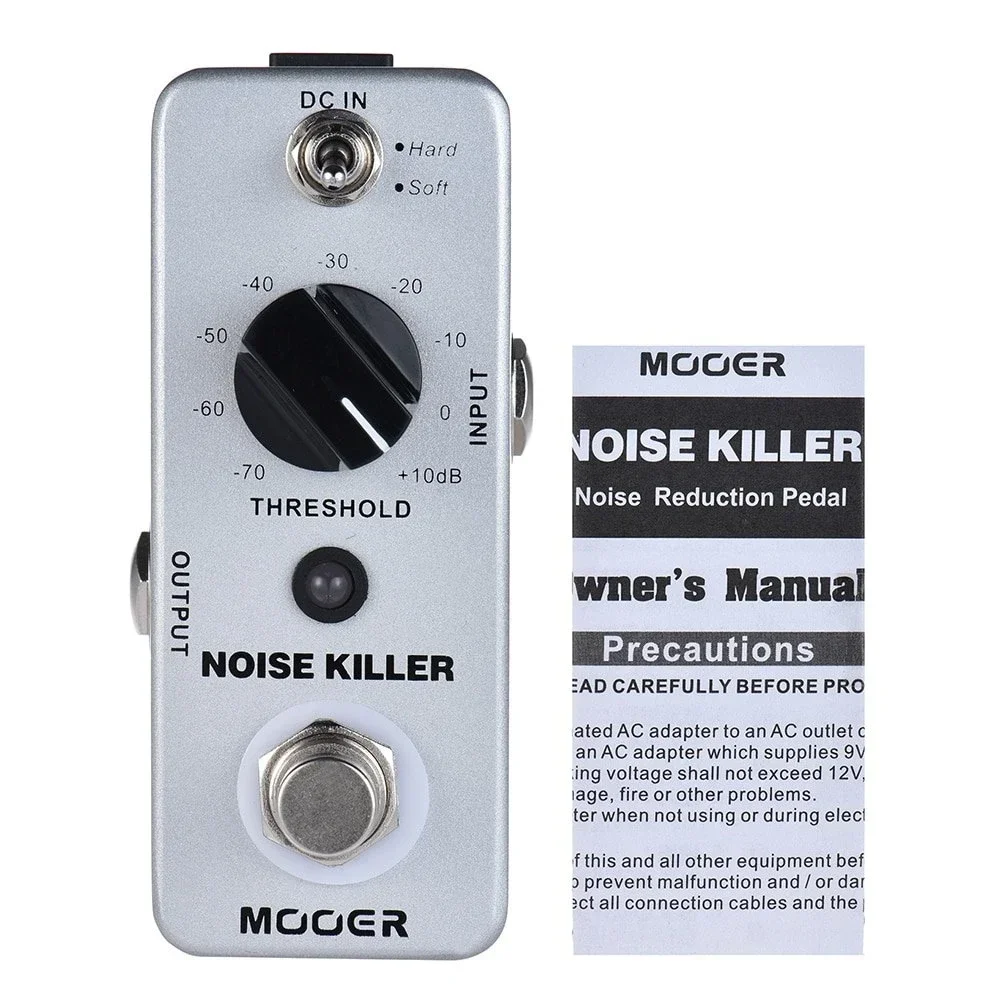 Mooer MNR1 Pedal efek gitar True Bypass, Pedal efek gitar Pembunuh Kebisingan, Aksesori Gitar pengurang kebisingan 2 mode kerja (Keras/lembut)