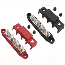 Universal M6 M8 M10 Car Power Distribution Block 250A Bus Bar Terminal Block Studs Screw Wiring Sink Bar 12V 24V 36V 48V 300V