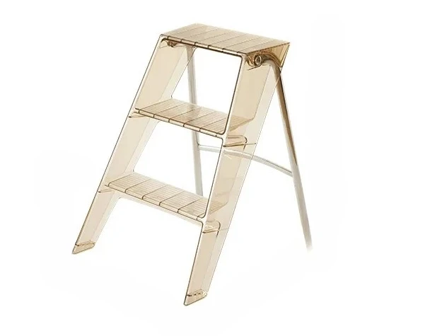 PC Plastic Clear Acrylic Crystal Upper Transparent Stepladder Step Ladder Household Three Ladder Multifunction Pedal Non Skip