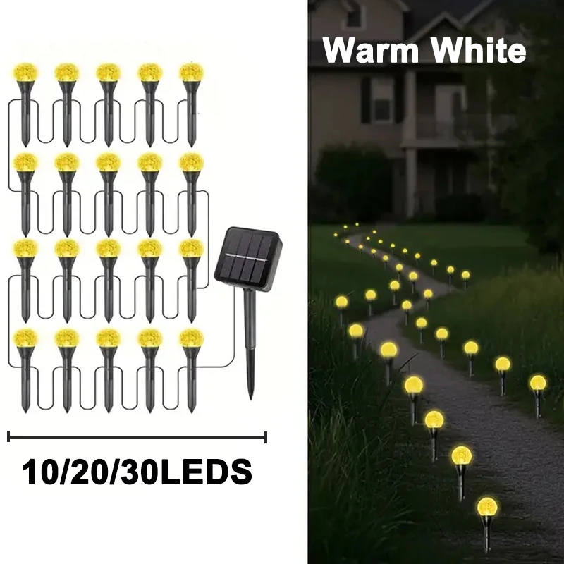 NONE 30 LED Solar Bubble Ball Rasenlichter Grün 3