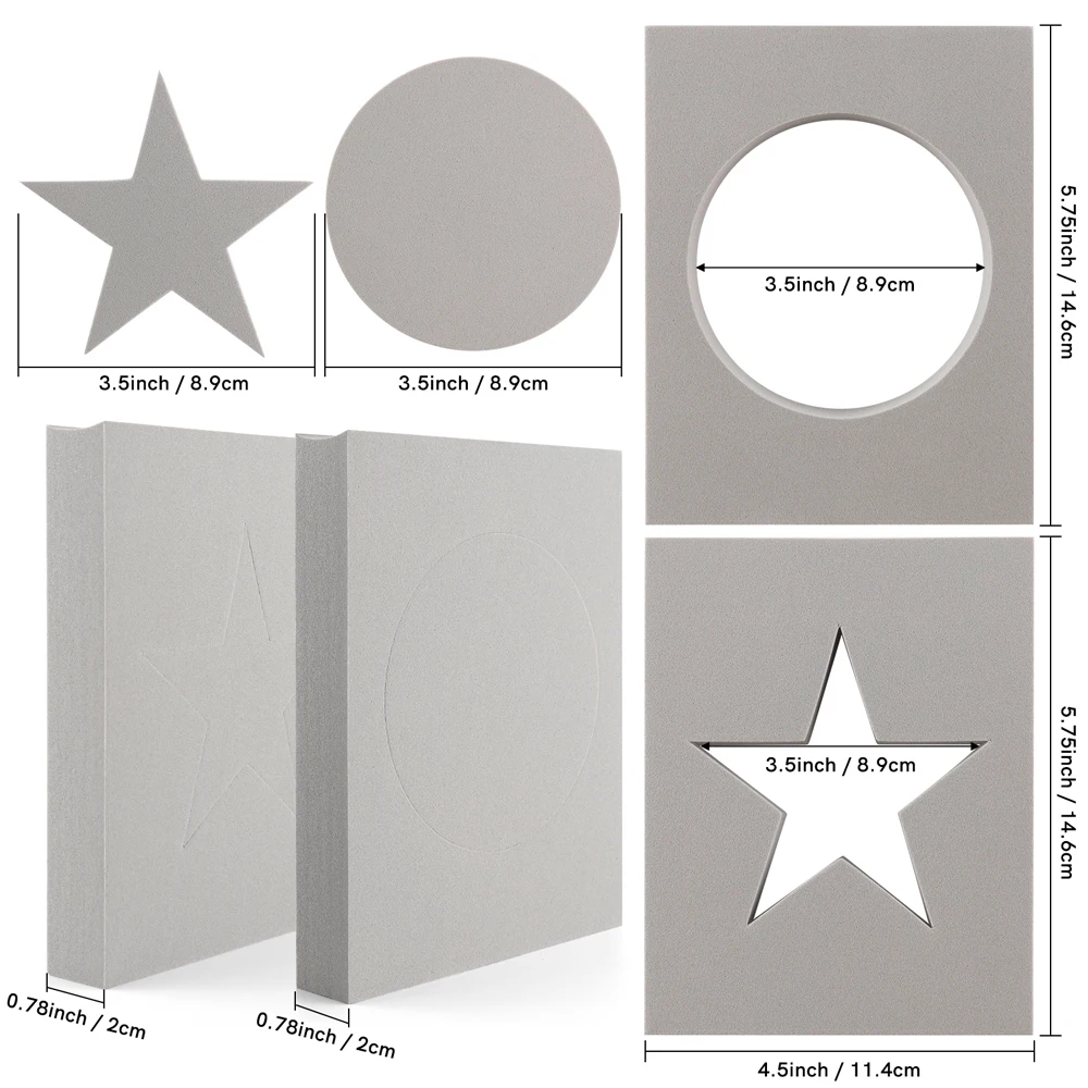 Star Circle Reusable Stamping Foam To Create Reverse Stamped Background Blending Foams Tool for Scrapbooking Craft Card Making