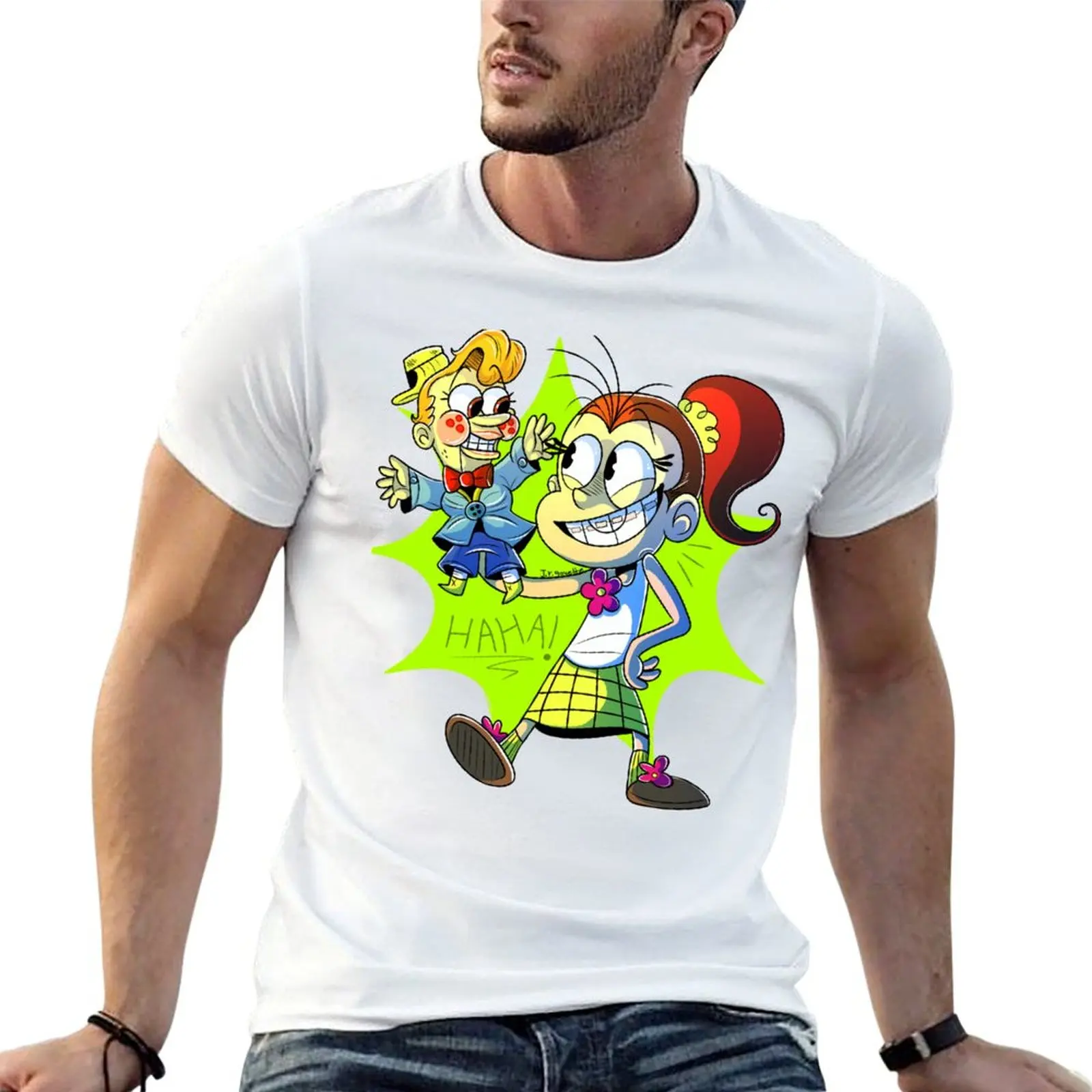 Camiseta The Loud House Luan loud and Mr. Coconuts, camisetas divertidas para hombre, camisetas de algodón 100% para hombre, camiseta