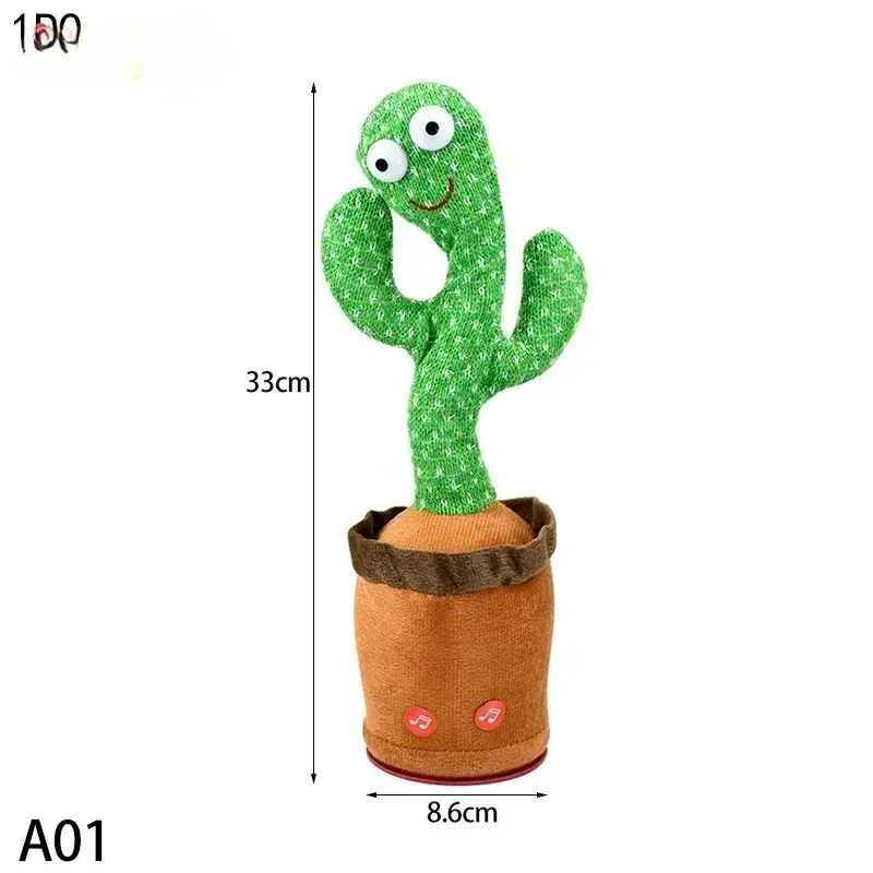 Cactus ensolarado crianças brinquedos um brinquedo de cacto falando que pode ser carregado registrado e repetido interativo falando brinquedo de pelúcia eletrônico
