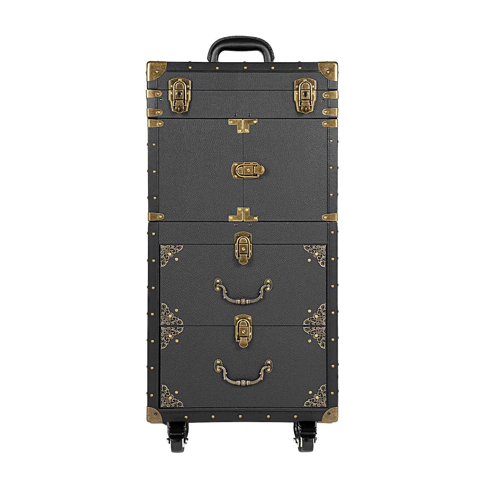 

Rolling Lockable Makeup Train Case Hairdressing Trolley Stylist Beauty Salon Cosmetic Luggage Travel Organizer Tool Box