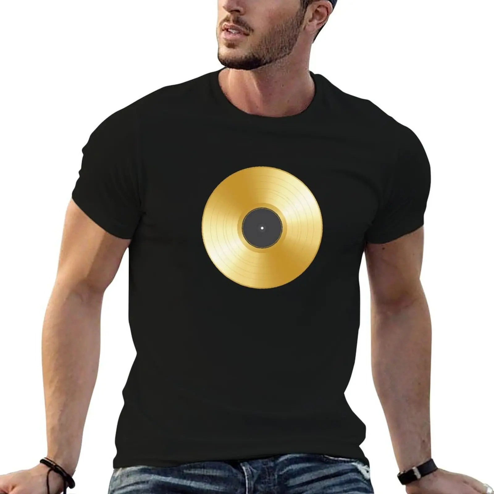 Gold Record Album T-Shirt t shirts for man slim fit man t shirts for men man t shirt graphic T-shirt