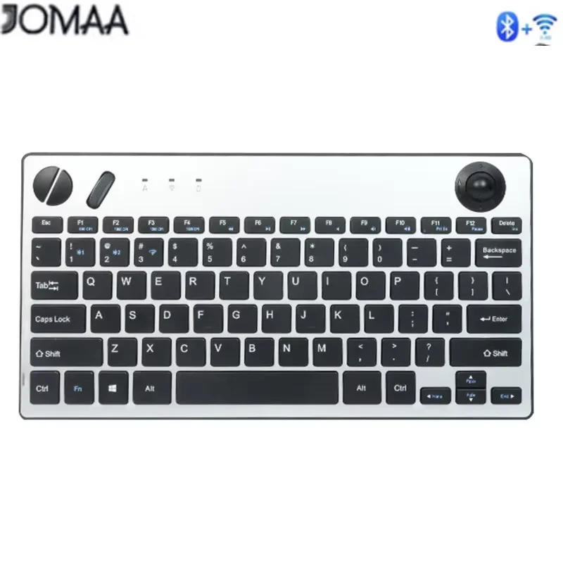 

Jomaa Wireless Mini Trackball Keyboard ,78-Key ,Bluetooth Keyboard with Trackball Air Mouse 1600dpi , for TV iPad Phone Laptop