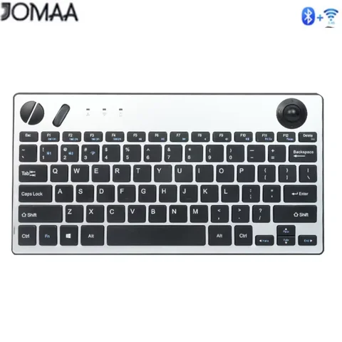 Jomaa Kablosuz Mini Trackball Klavye, 78 Tuşlu, Trackball Hava Fare 1600dpi ile Bluetooth Klavye, TV iPad Telefon Dizüstü Bilgisayar için