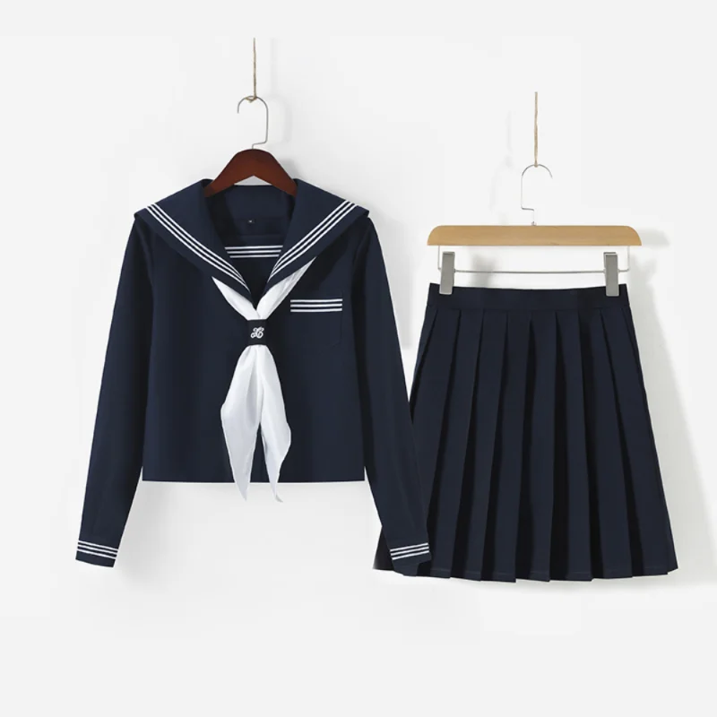 Lolita Japanese School Uniform Dress for Women Cosplay Costume Sailor Top Tie, Pleated Skirt Outfit for Girls, Japan Anime, Girl