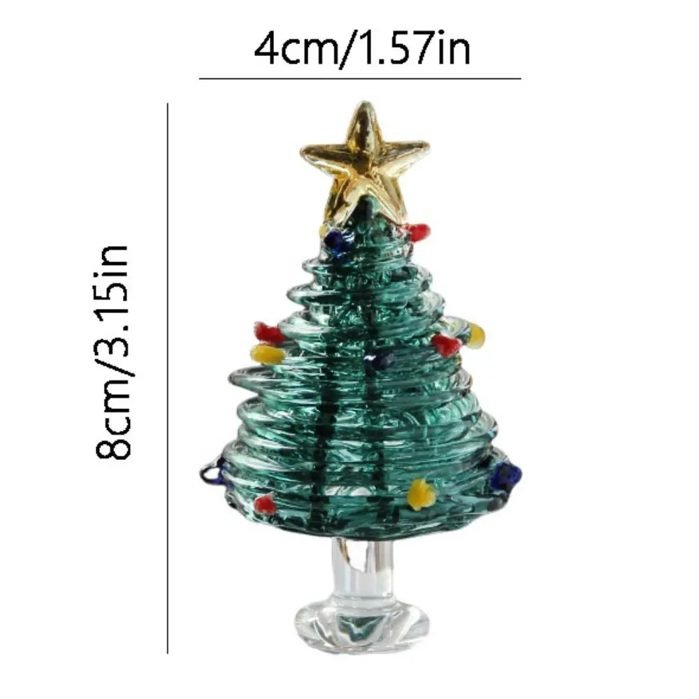 Home Decor Kristal Kerstboom Handgemaakte Geborsteld Glas Kerstboom Beeldjes Ambachten Mini Kerstversiering Miniatuur