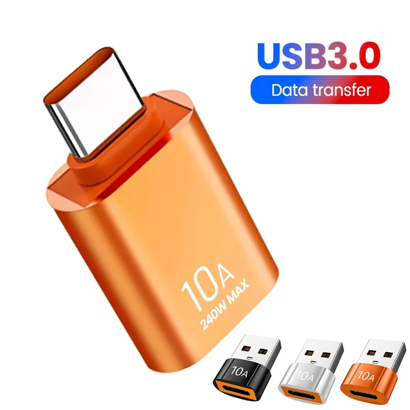 10A OTG Type C Female to USB A Male USB to Type-C Converter USB to Type C Adapter Fast Charging Data Adapter For Phone PC Laptop