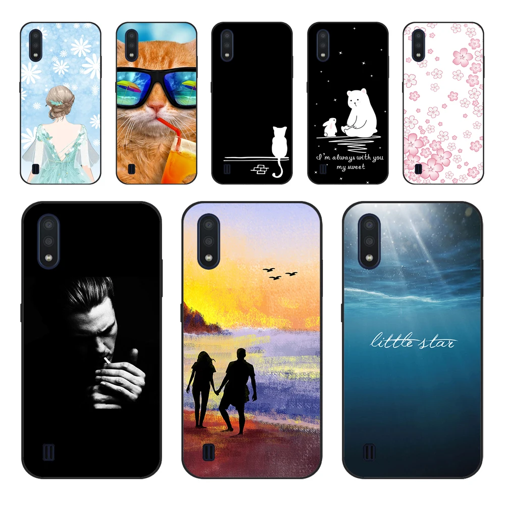 Funda para Samsung A01 funda de silicona suave para teléfono Samsung Galaxy A01 A 01 SM-A015F A015 A015F Capas de dibujos animados
