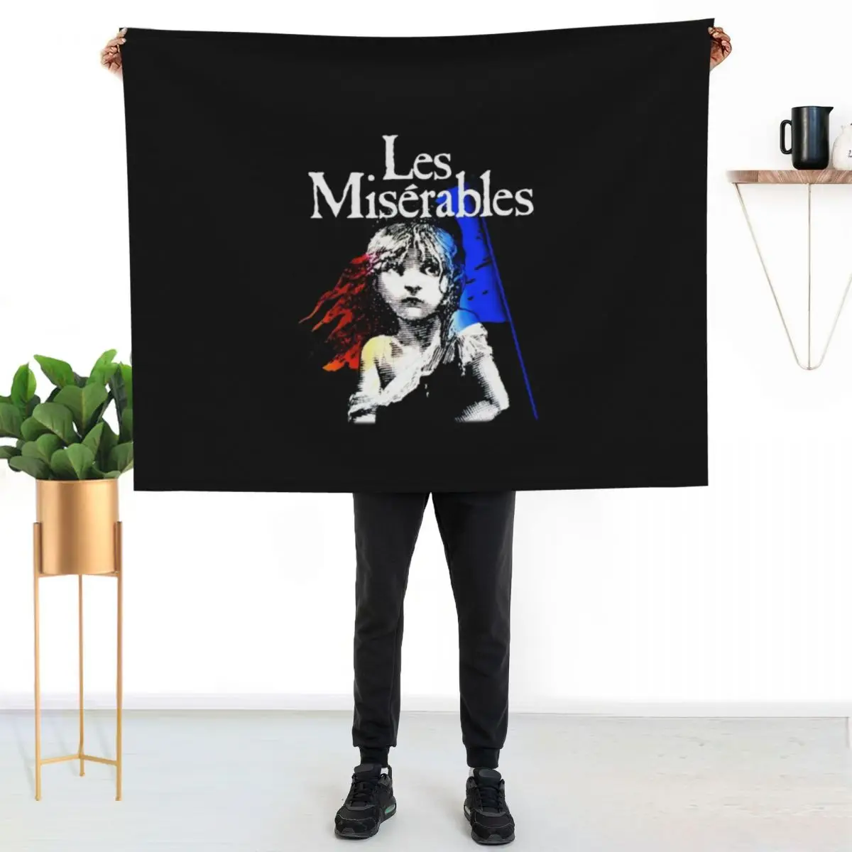 Les Miserables ( black ) Throw Blanket Loose for winter Thins Moving heavy to sleep Tourist Blankets