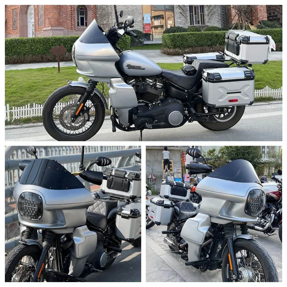 Upper and Lower Fairing With Smoke Windshield for Harley Fat Bob 114 FXFBS 2018-2023