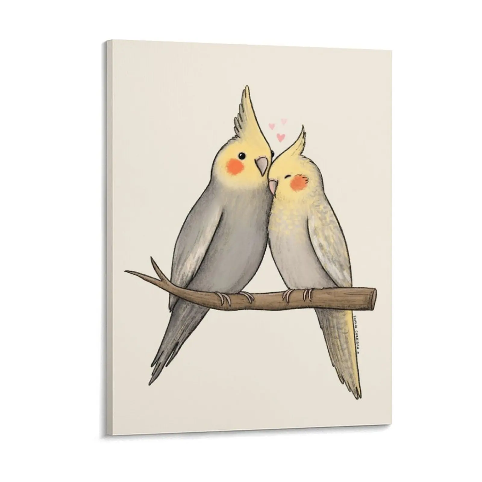 Cockatiel Cuddle Canvas Painting Wall Cave Cinema Kitchen Wall Cave Framed Wall Paintings