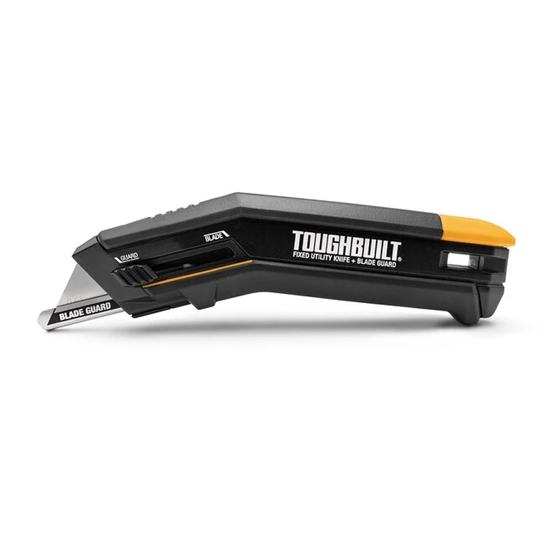 TOUGHBUILT TB-H4-11-G 5-Blade Utility Knife with On Tool Blade Storage Heavy Duty Fixed Blade with Sliding Guard 3/4-in