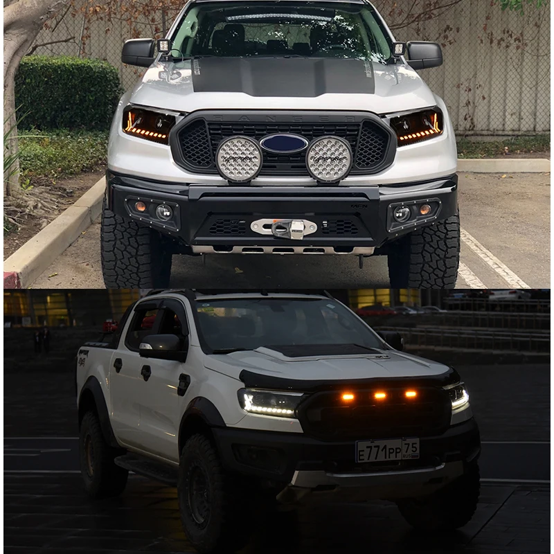 For Ford Ranger Everest Headlight 2016-2021T6 FL T7 T8 Raptor Endeavour Type  Head lamp LED Headlight LED Dual Projector