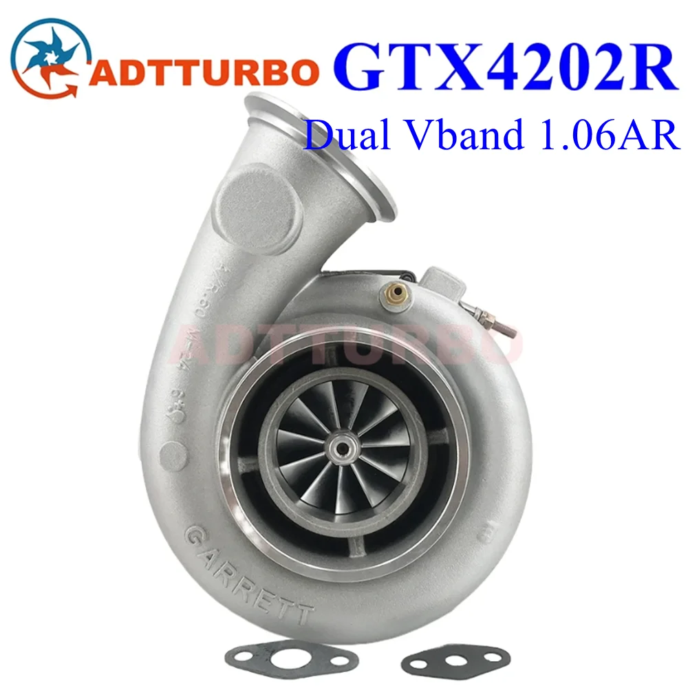 GEN 2 GTX4202R 76mm GTX-Series Turbocharger Performance Turbine 1.15/1.26AR Dual V-Band 525-1120 HP 2.0L-7.0L Ceramic Dual Ball