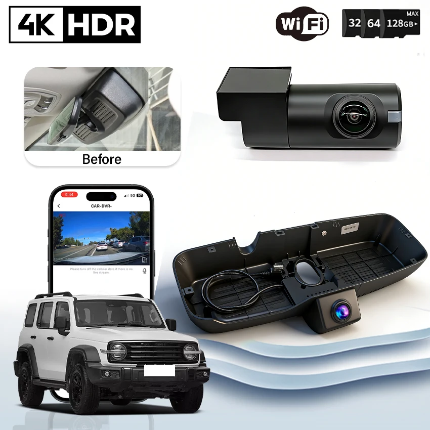 

Easy to install DashCam UHD 4K 2160P Car Dvr For Great Wall TANK 300 2021-2023,Night Vision Video Recorder,WIFI＆APP Control