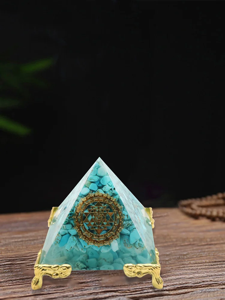 4 قطعة أوغان الهرم حامل ثلاثي القوائم أورجونيت الهرم قاعدة حامل حامل ل جمشت كريستال الكرة أورجونيت الهرم