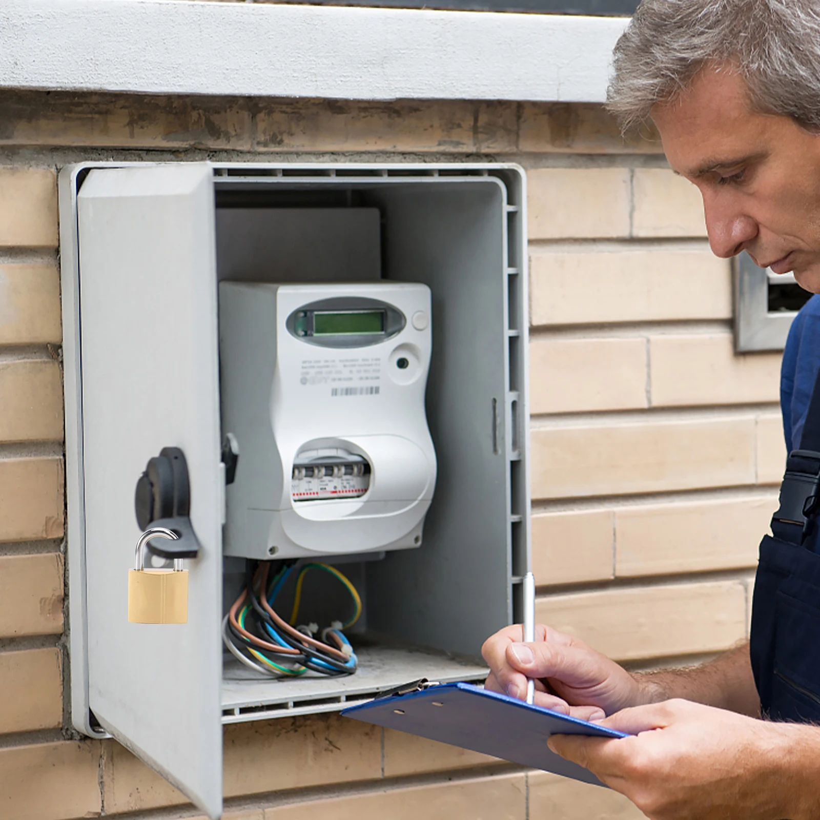 

Thickened Iron Body Padlock with Hardened Shackle Weather Resistant Anti-Theft Lock for Indoor Outdoor Use Backpack Briefcase