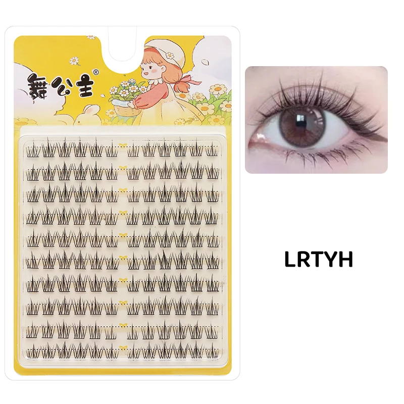 DINGSEN 10 Reihen Natürliche DIY Wimpernbüschel Einzelne Wimpern Anime Falsche Wimpernbüschel Handgefertigte Wimpernverlängerungs-Sets – Detail 35