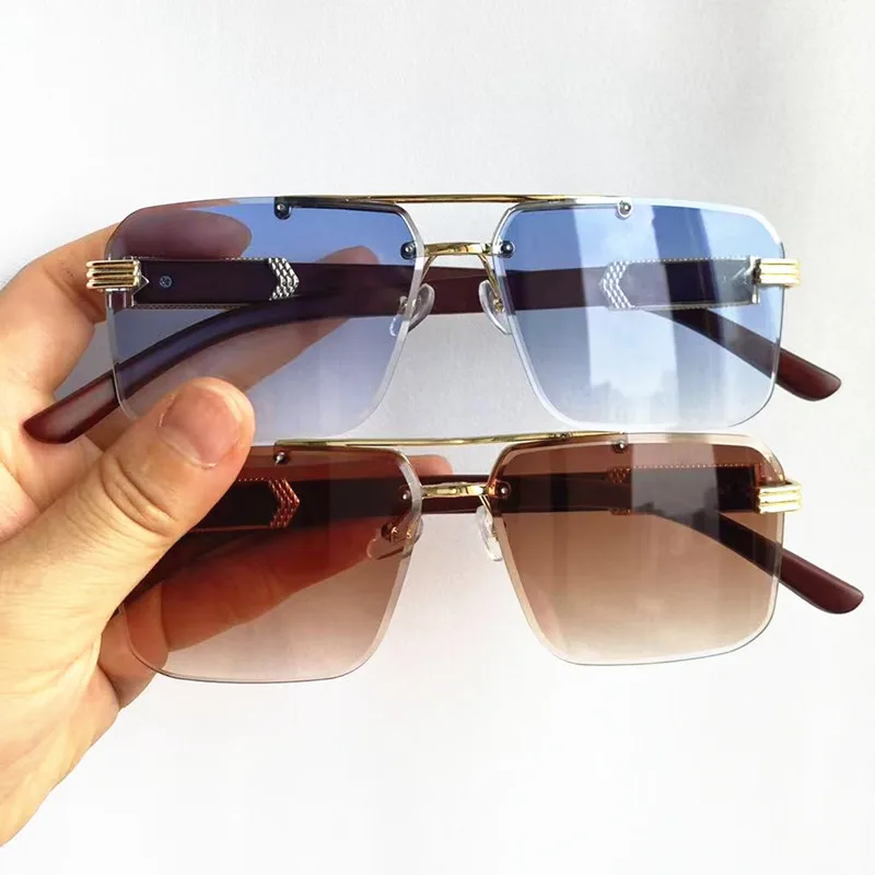 جديد بدون شفة نظارات شمسية مضادة للأشعة فوق البنفسجية شعاع مزدوج جوجل ريترو مضلع النظارات الرجال القيادة النظارات الشمسية #6