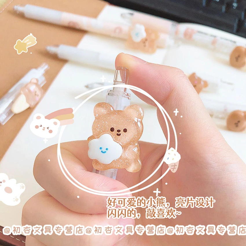 Imagem -02 - Lápis Mecânico Urso Bonito Lápis Automáticos Desenhos Animados Kawaii Material Escolar para Crianças Papelaria Estudante 0.5 mm