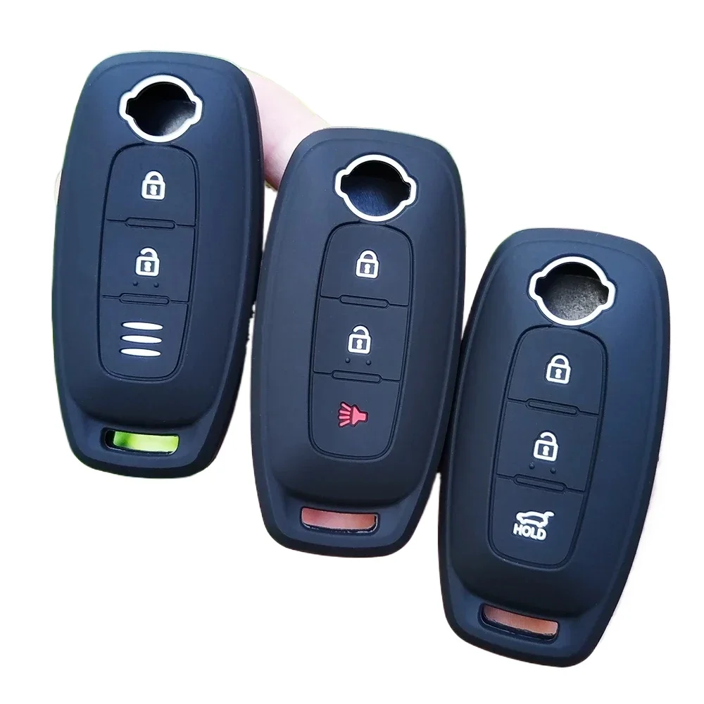 Funda de silicona para llave remota de coche, 3 botones, para Nissan x-trail T33 Kicks Qashqai J12 Juke Teana Altima Ariya 2023 2024, accesorios