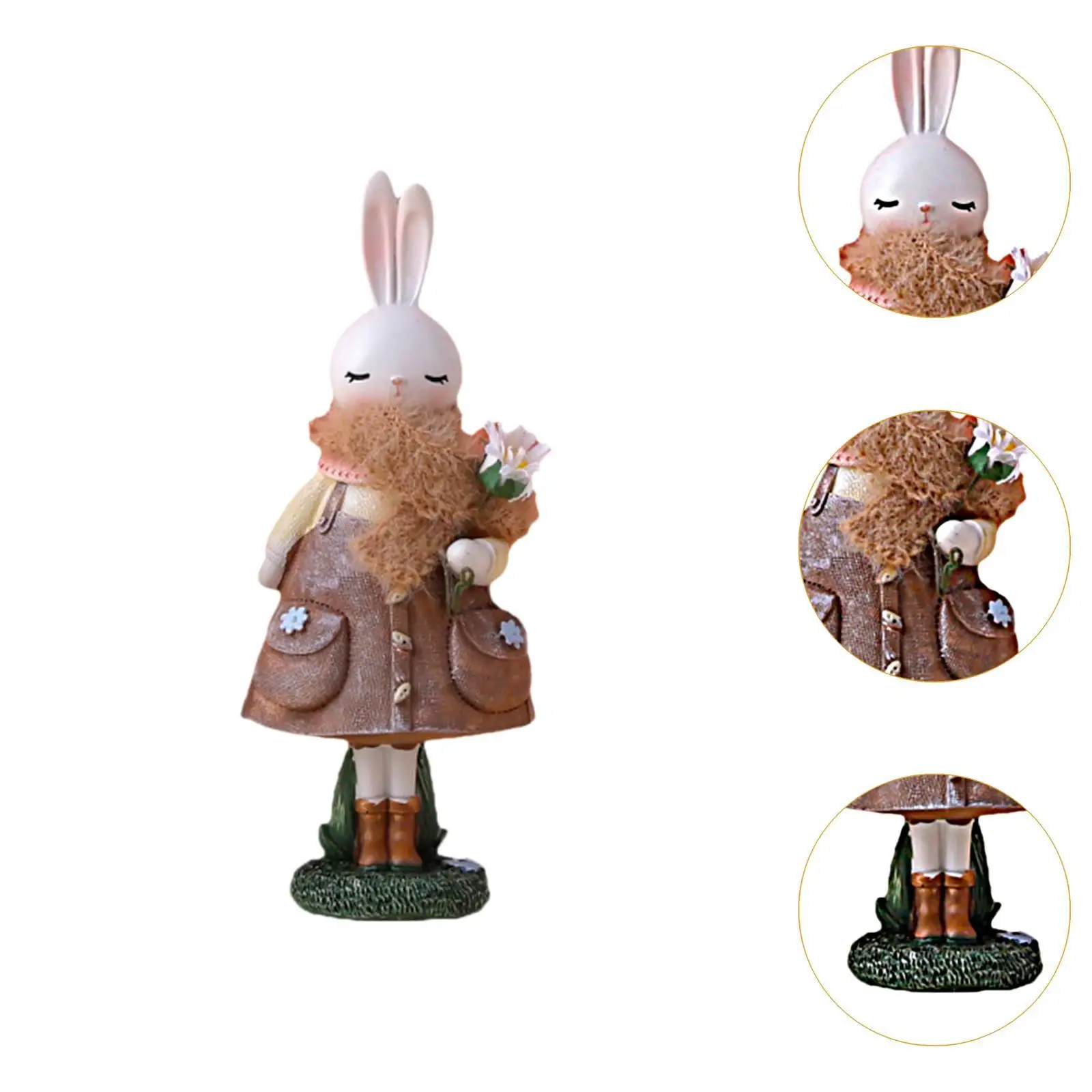 أرنب عيد الفصح تمثال الحرفية عيد الفصح الحديثة تمثال راتنج الكرتون لطيف الأرنب تمثال لمهرجان سطح المكتب المنزل مكتب رف الكتب #5